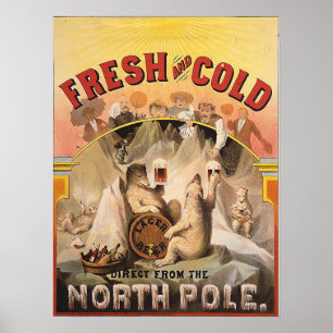 Póster Cerveza - Fresca y Fría del Polo Norte