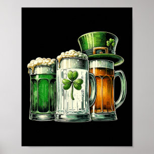 Póster Cerveza Irlandesa Bandera de Irlanda Día de San Pa
