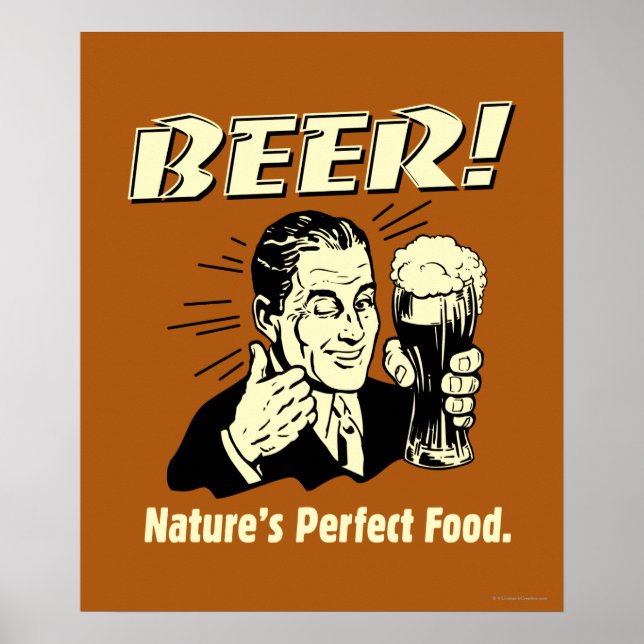 Póster Cerveza: La comida perfecta de la naturaleza (Frente)