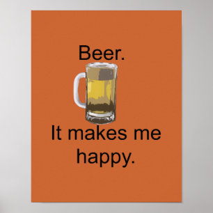 Póster Cerveza. Me Hace Feliz.