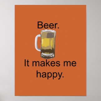 Póster Cerveza. Me Hace Feliz.