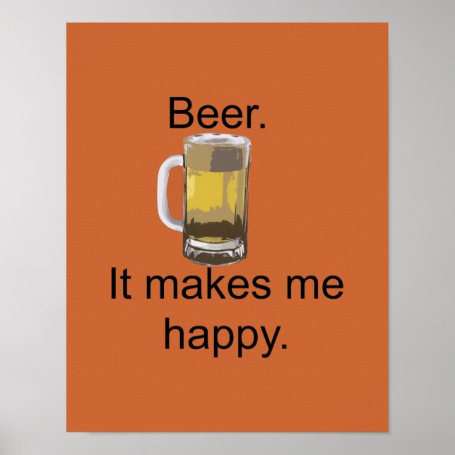 Póster Cerveza. Me Hace Feliz. (Frente)