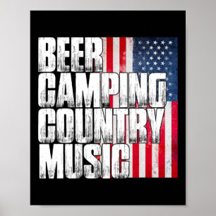 Póster Cerveza Música Country Patriótica Bandera American