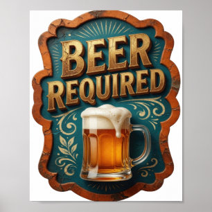 Póster CERVEZA OBLIGATORIA Ingeniosa