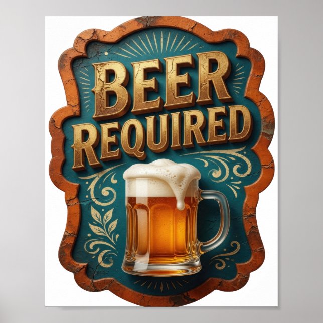 Póster CERVEZA OBLIGATORIA Ingeniosa (Frente)