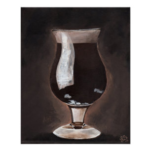 Póster Cerveza oscura en arte valiente de la pintura del