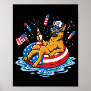 Póster Cerveza pastor alemán retro aniversario 250 USA