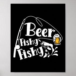 Póster Cerveza Pescado Divertido Divertido Caza Alcohol A
