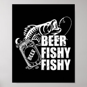 Póster Cerveza Pescado Divertido Pescar Cumpleaños Divert