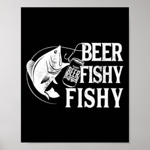 Póster Cerveza Pescado Divertido Pescar Divertido 