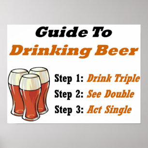 Póster Cerveza que bebe por completo