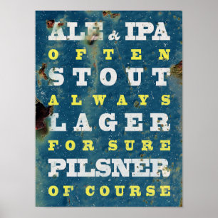 Póster Cerveza Siempre. Poster de cerveza de época. Cerve