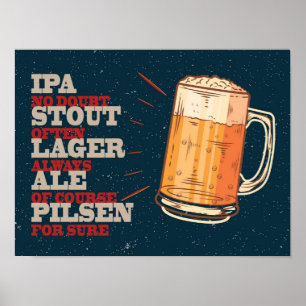 Póster Cerveza Siempre. Poster de cerveza de época. Cerve