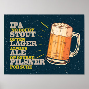 Póster Cerveza Siempre. Poster de cerveza de época. Cerve