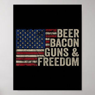 Póster Cerveza Tocino Armas & Dom - Bbq Vintage Bande