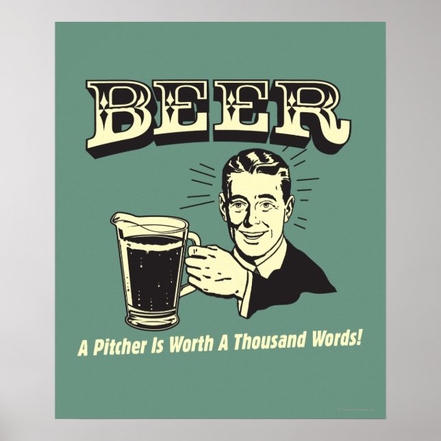Póster Cerveza: Un lanzador vale mil palabras (Frente)