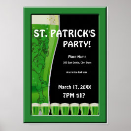Póster Cerveza verde Poster Fiesta de St Patrick