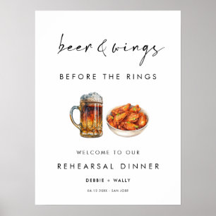 Póster Cerveza y Alas Antes de la Cena de Ensayo de los A