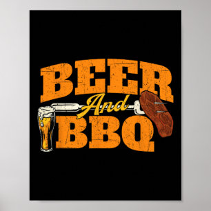 Póster Cerveza Y Bbq - Grill Pitmaster Byrbecue L