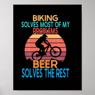 Póster Cerveza Y Cumpleaños En Bicicleta