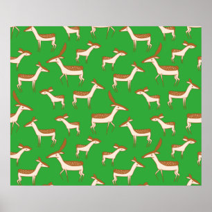 Póster Cerveza y familia en verde claro