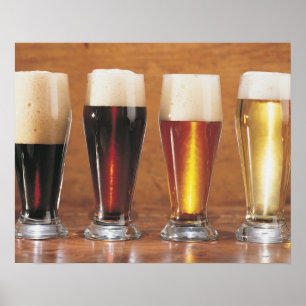Póster Cervezas y cervezas inglesas clasificadas