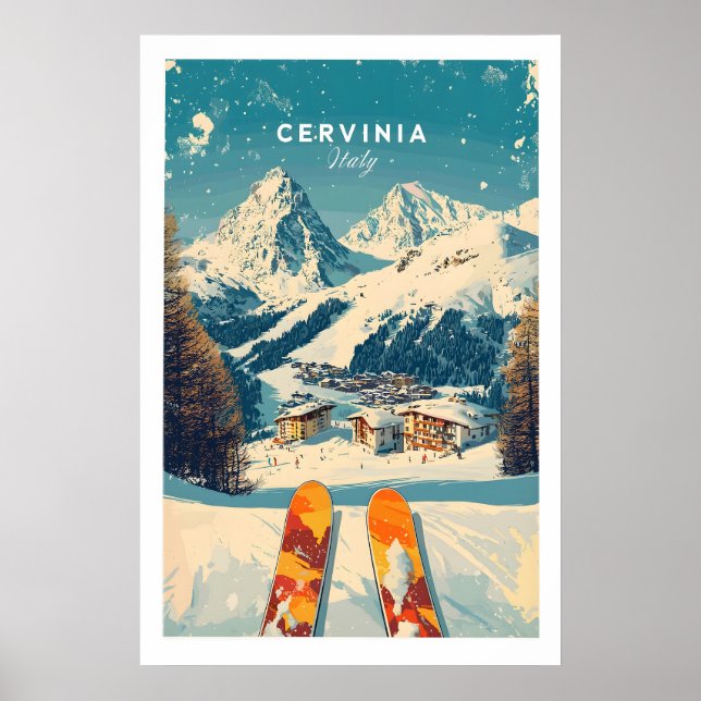 Póster Cervinia Wall Art Ski Print Italy 1 (Frente)