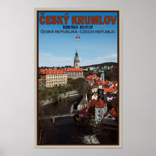 Póster Cesky Krumlov - río de Moldava