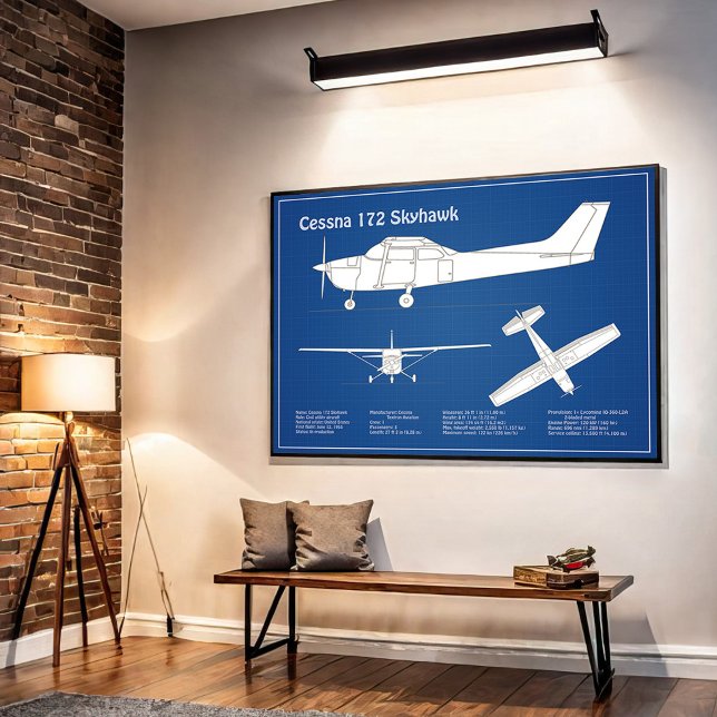 Póster Cessna 172 Skyhawk - Planes de diseño aéreo ABD (Subido por el creador)