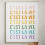 Póster C'est La Vie | Francés | Texto del arcoiris del Pa<br><div class="desc">¡Disfruten la vida! C'est La Vie | Francés | Poster de texto del arcoiris del Pastel</div>