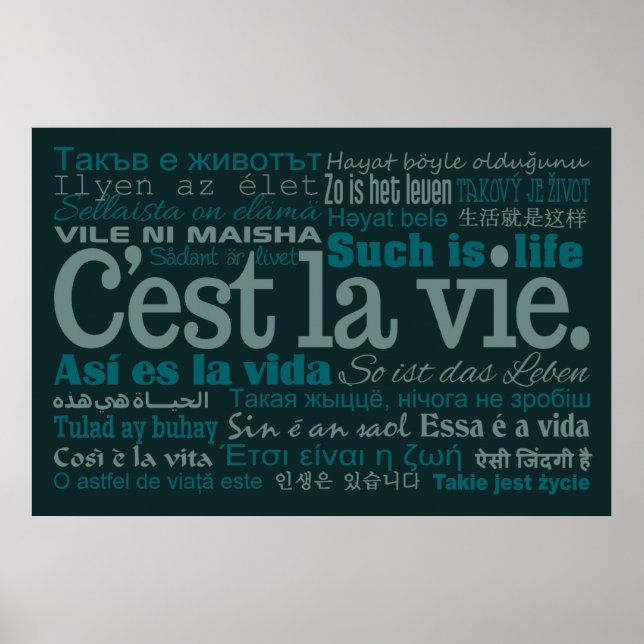 Póster C'est La Vie personalizado poster (Frente)