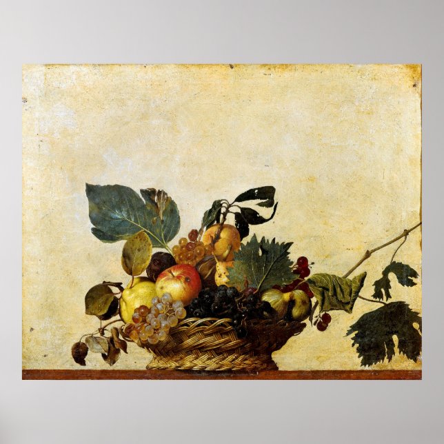 Póster Cesta con fruta, Caravaggio (Frente)