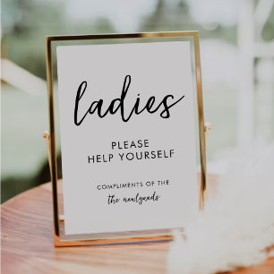 Póster Cesta de baño boda para damas Boda Rótulo