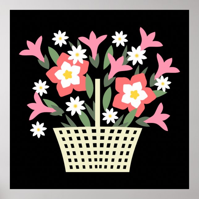 Póster Cesta de flores (Frente)