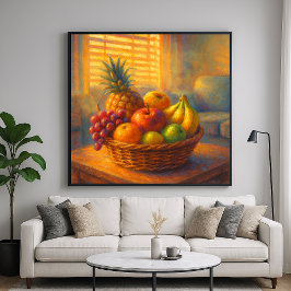 Póster Cesta de fruta iluminada con sol - Estilo de pintu