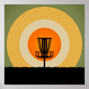 Póster Cesta de Golf de Disco