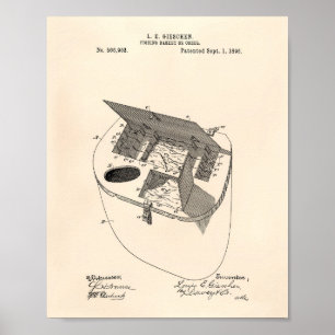Póster Cesta de Pesca 1896 Patent Art Old Peper