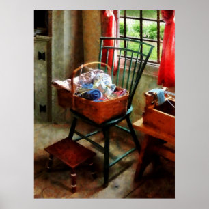 Póster Cesta de tela y yarn