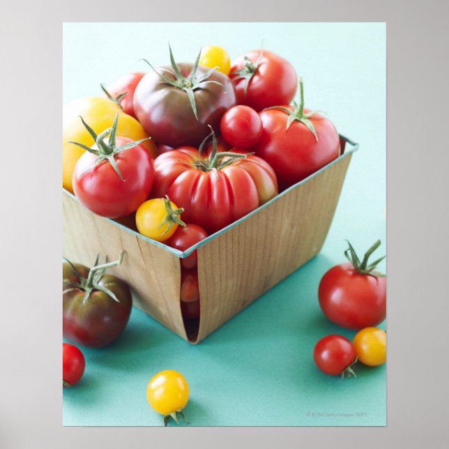 Póster Cesta de tomates de Heirloom (Frente)