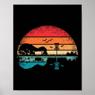 Póster Cesta divertida de disco de golf Frisbee Árbol Gui