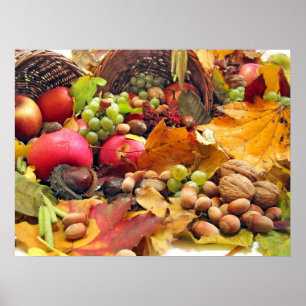 Póster Cestas llenas de otoño