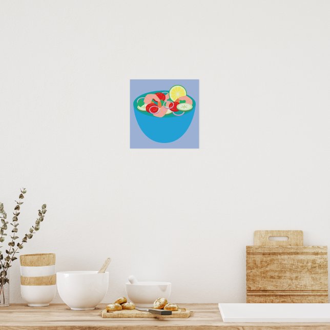 Póster Ceviche de Camarones Mexicano (Cocina)
