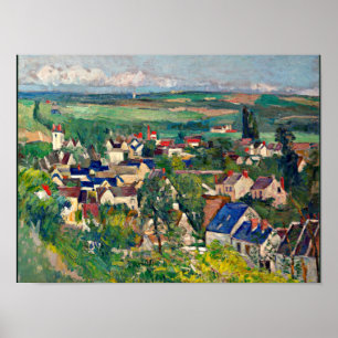 Póster Cezanne - Auvers, vista panorámica
