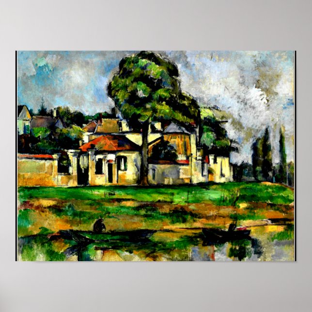 Póster Cezanne - Bancos del Marne, (Frente)