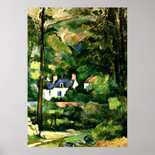 Póster Cezanne - Casas en la vegetación-1881