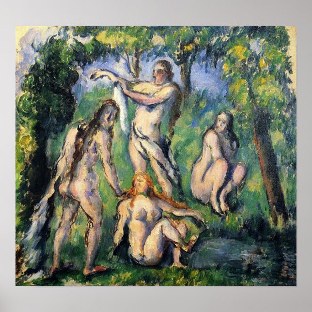 Póster Cézanne - Cuatro Bathers 1880 (Frente)