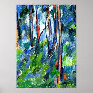 Póster Cezanne - En los bosques, pintura famosa