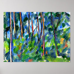 Póster Cezanne - En los bosques, pintura famosa