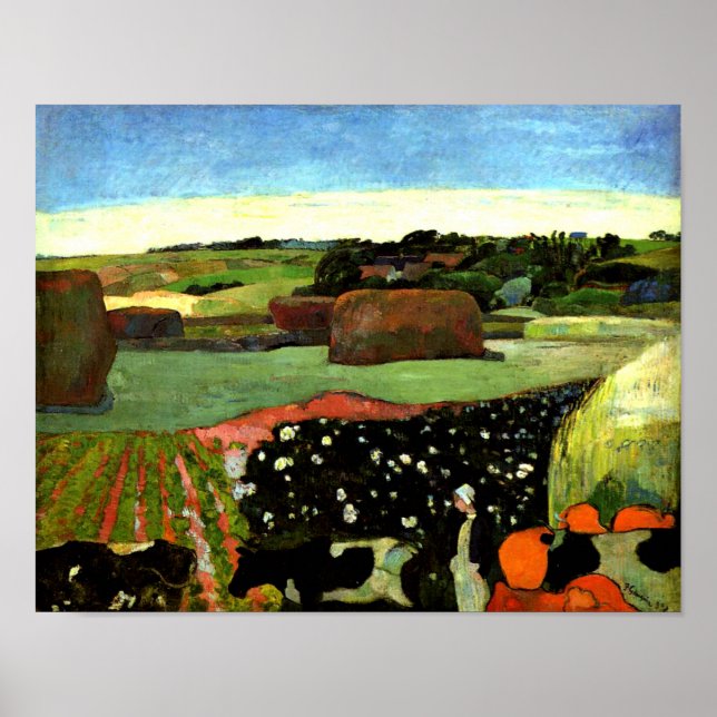 Póster Cezanne - Haystacks en Bretaña (Frente)
