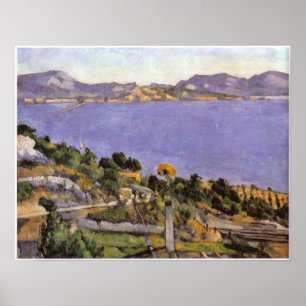 Póster Cezanne - L Estaque vue du golfe de Marseille 1878